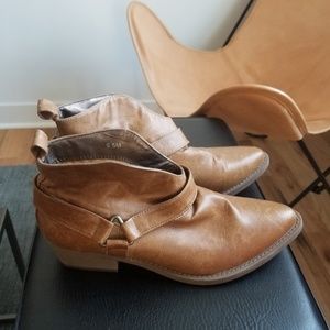 Caramel boots vegan leather